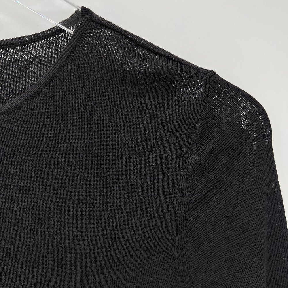 Eileen Fisher Knit Long Sleeve Asymmetrical Tunic Black Metallic Top‎ Size PS - Picture 3 of 8
